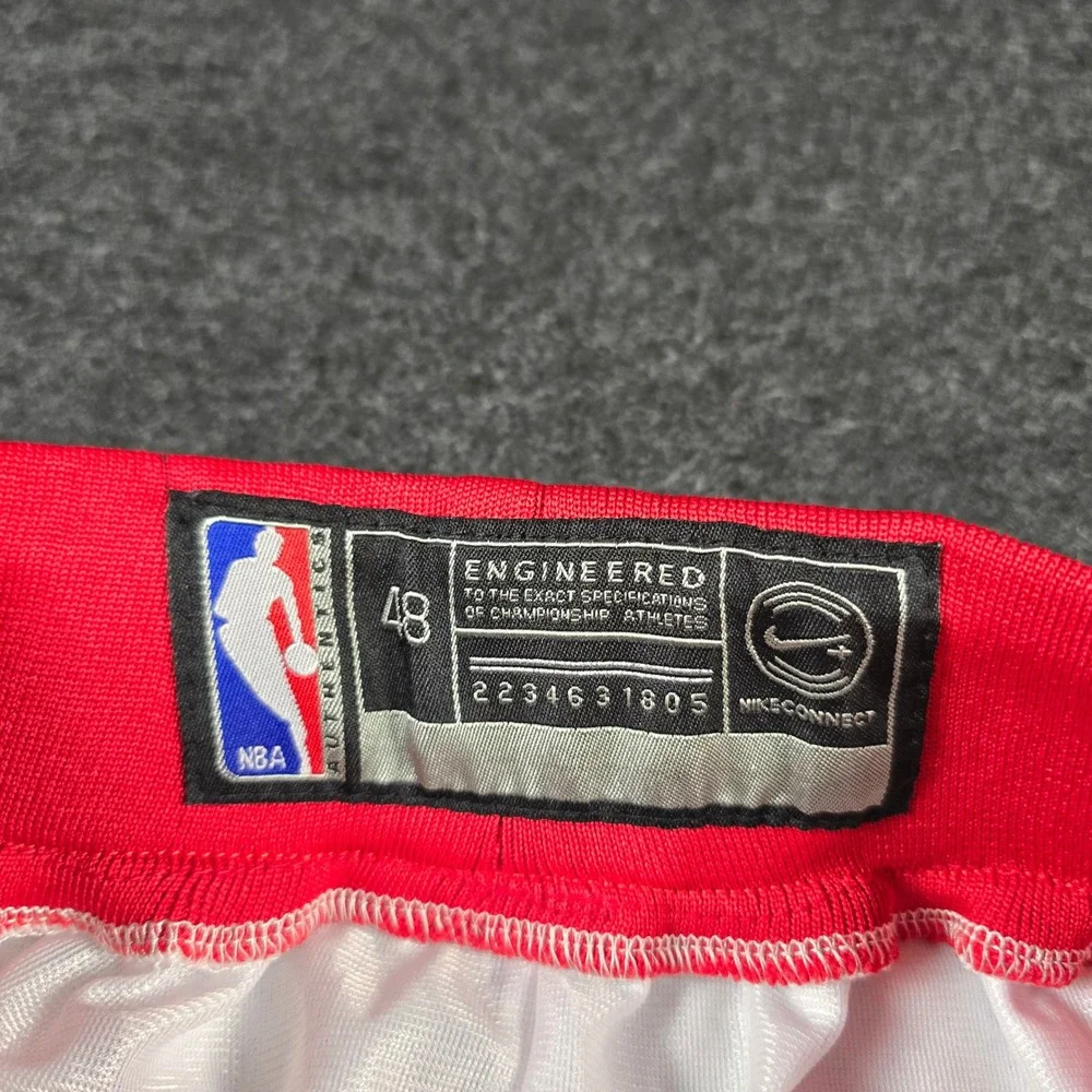 Nike Chicago Bulls NBA Authentic Basketball Shorts White Red Men's Size 48